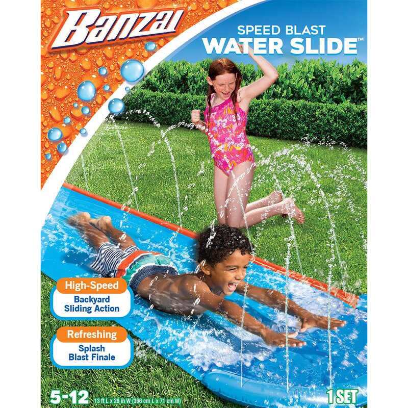 Banzai 28' x '156 Inflatable Water Slide Wayfair